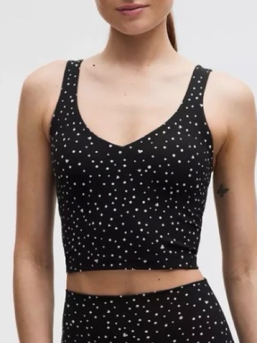 Lululemon Align Tank Heart Scatter Dot Print White/Black Size 0 NWT 🖤🤍